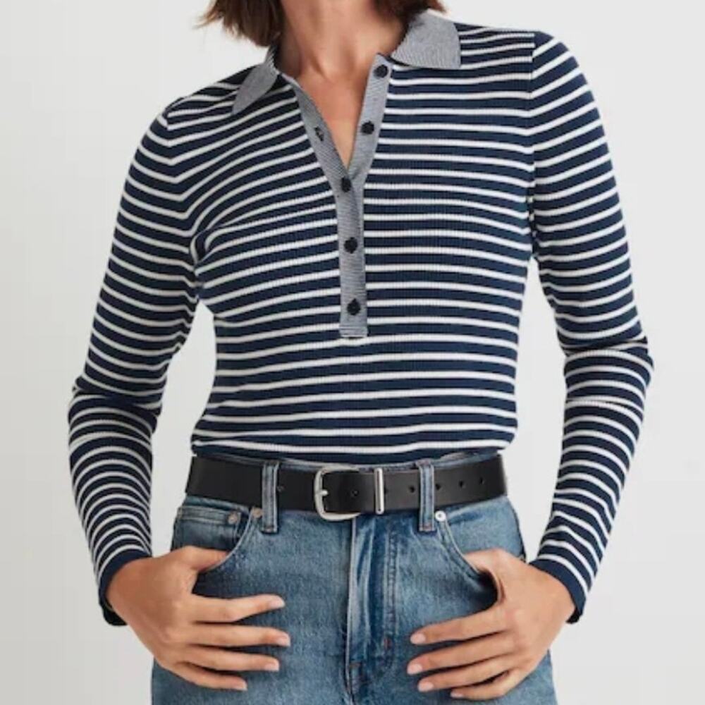 Madewell The Signature Knit Polo Sweater Top